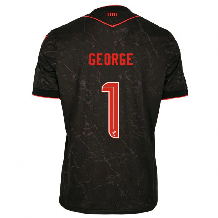 Danxen Kinderen Shamal George #1 Zwart Rood Uitshirt Uittenue 2025/26 T-Shirt