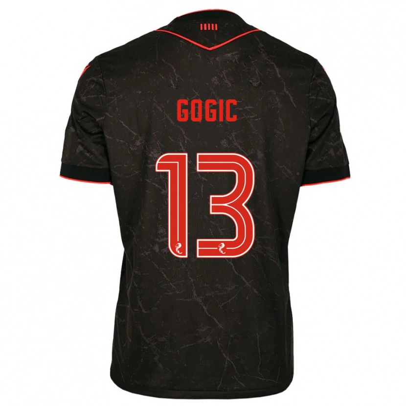 Danxen Kinderen Alex Gogic #13 Zwart Rood Uitshirt Uittenue 2025/26 T-Shirt