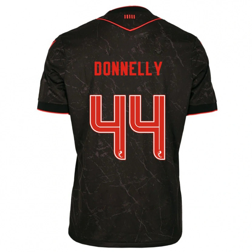 Danxen Kinderen Liam Donnelly #44 Zwart Rood Uitshirt Uittenue 2025/26 T-Shirt