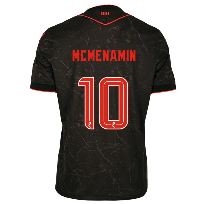 Danxen Kinderen Conor Mcmenamin #10 Zwart Rood Uitshirt Uittenue 2025/26 T-Shirt