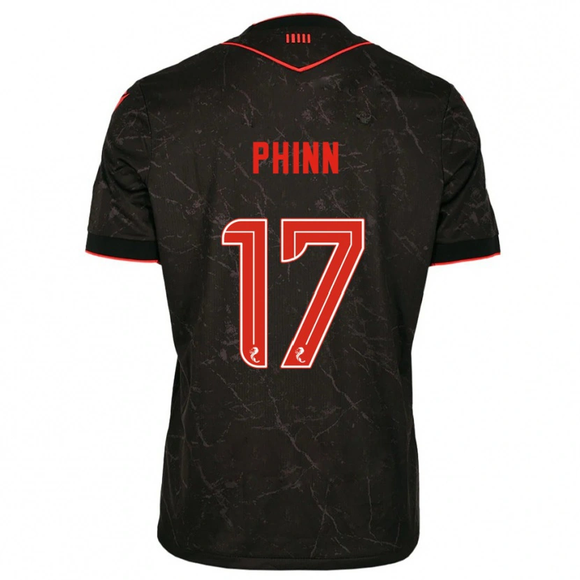 Danxen Kinderen Shaun Phinn #17 Zwart Rood Uitshirt Uittenue 2025/26 T-Shirt