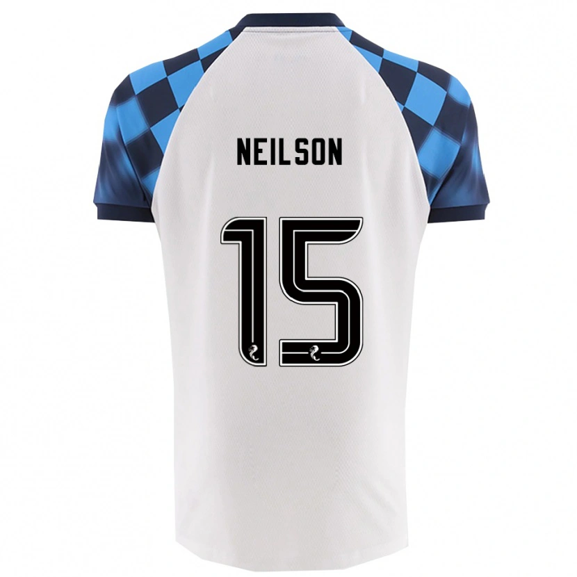Danxen Kinderen Lewis Neilson #15 Wit Hemelsblauw Uitshirt Uittenue 2025/26 T-Shirt