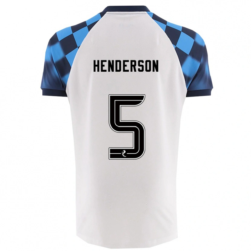 Danxen Kinderen Liam Henderson #5 Wit Hemelsblauw Uitshirt Uittenue 2025/26 T-Shirt