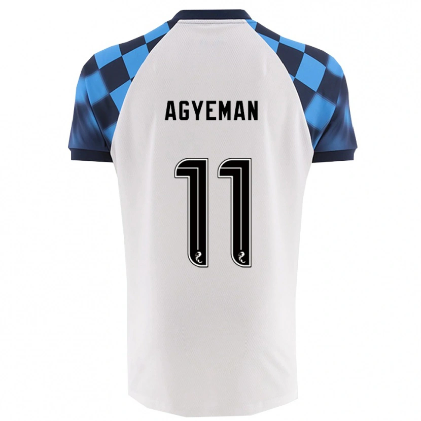 Danxen Kinderen Alfie Agyeman #11 Wit Hemelsblauw Uitshirt Uittenue 2025/26 T-Shirt