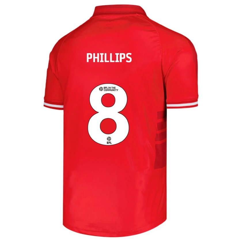 Danxen Heren Adam Phillips #8 Rood Wit Thuisshirt Thuistenue 2025/26 T-Shirt