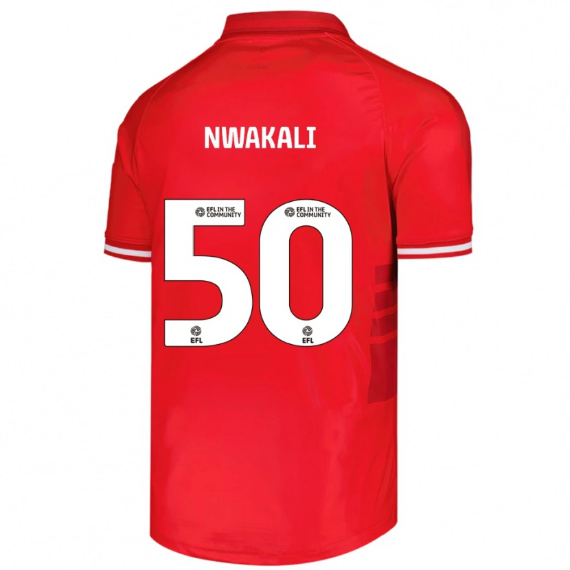 Danxen Heren Kelechi Nwakali #50 Rood Wit Thuisshirt Thuistenue 2025/26 T-Shirt
