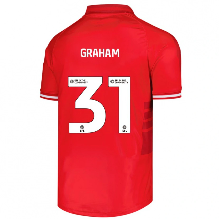 Danxen Heren Kieran Graham #31 Rood Wit Thuisshirt Thuistenue 2025/26 T-Shirt