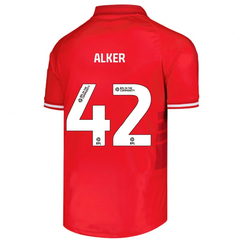 Danxen Heren Luke Alker #42 Rood Wit Thuisshirt Thuistenue 2025/26 T-Shirt