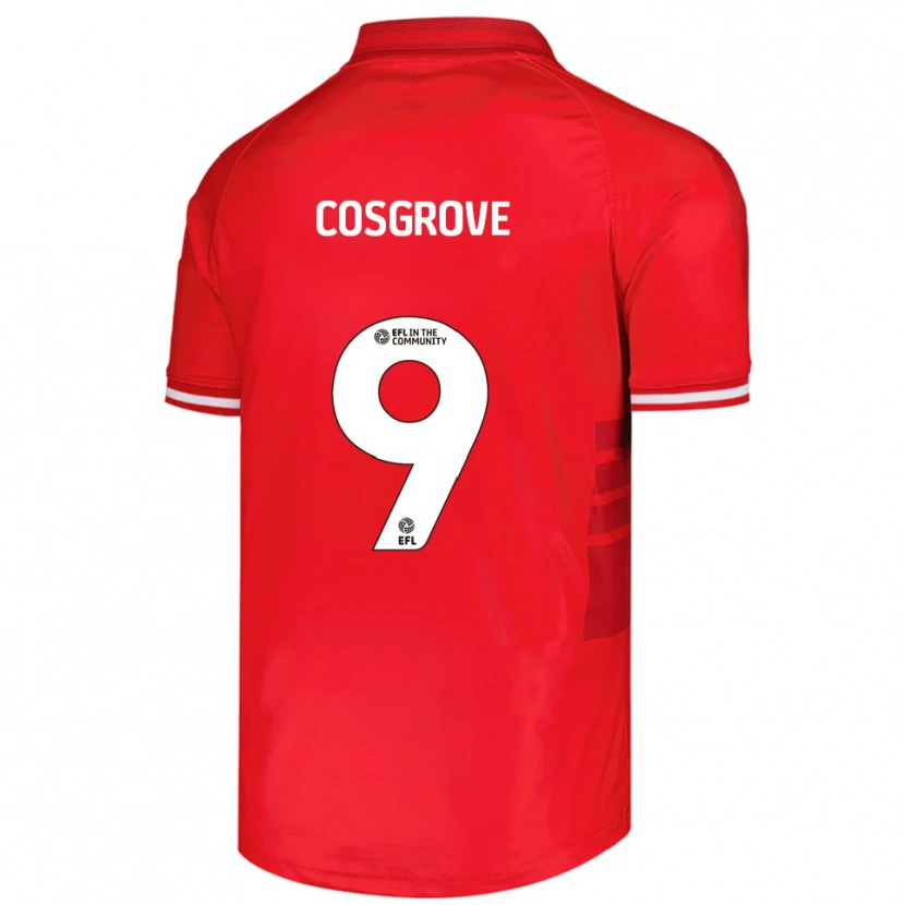Danxen Heren Sam Cosgrove #9 Rood Wit Thuisshirt Thuistenue 2025/26 T-Shirt