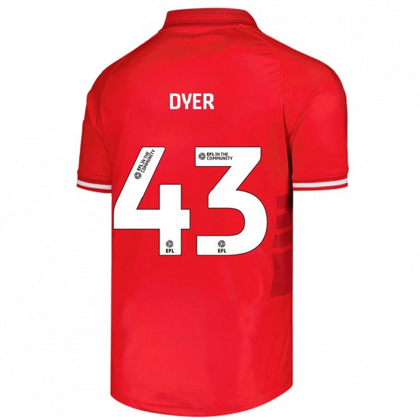 Danxen Heren Josiah Dyer #43 Rood Wit Thuisshirt Thuistenue 2025/26 T-Shirt
