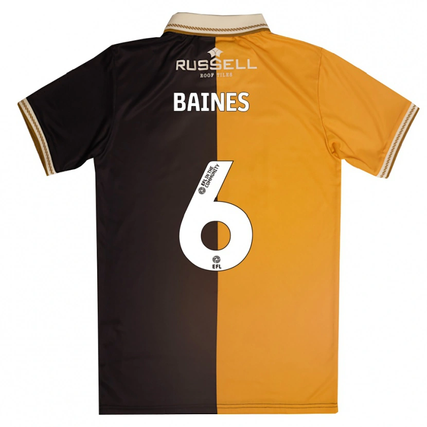 Danxen Heren Hannah Baines #6 Geel Zwart Thuisshirt Thuistenue 2025/26 T-Shirt