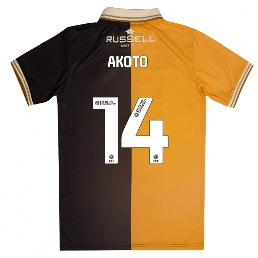 Danxen Heren Nick Akoto #14 Geel Zwart Thuisshirt Thuistenue 2025/26 T-Shirt