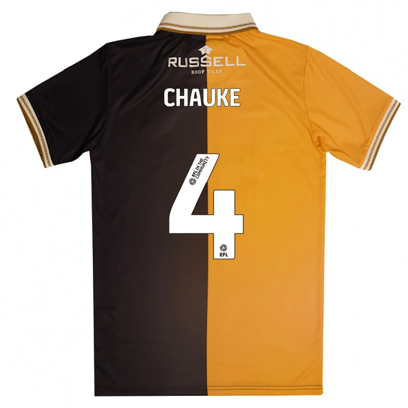 Danxen Heren Kgaogelo Chauke #4 Geel Zwart Thuisshirt Thuistenue 2025/26 T-Shirt