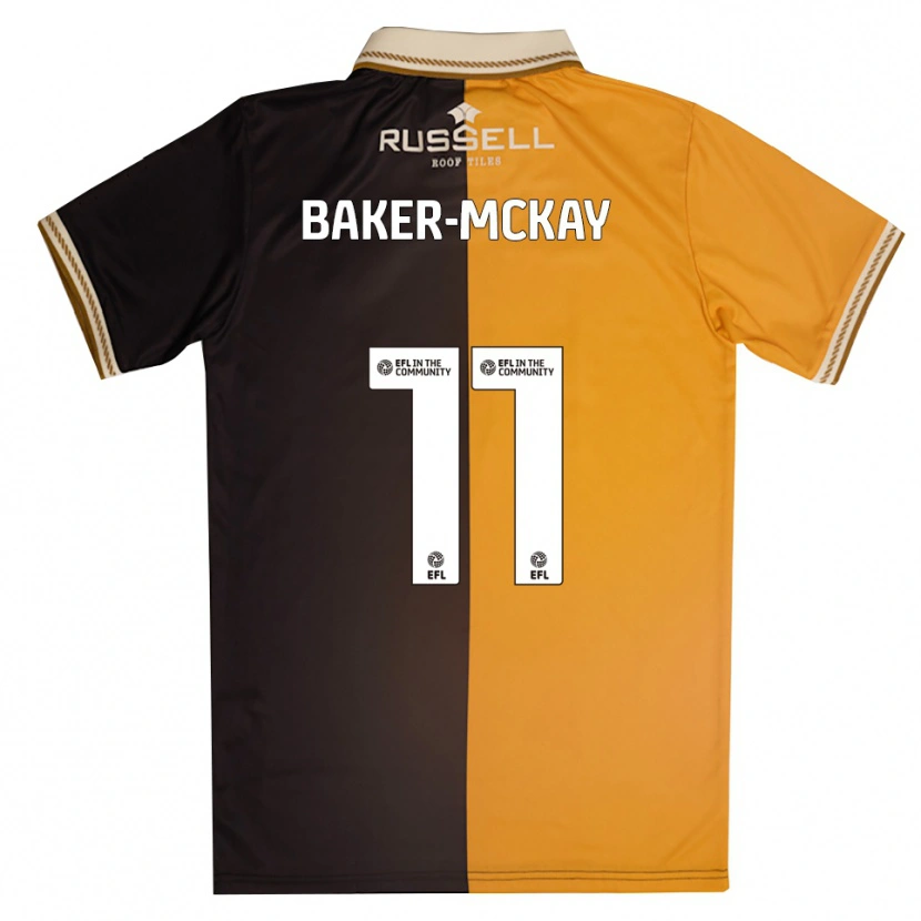 Danxen Heren Kiyan Baker-Mckay #11 Geel Zwart Thuisshirt Thuistenue 2025/26 T-Shirt