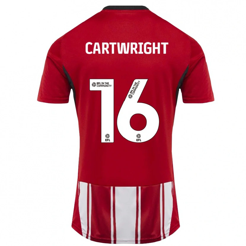 Danxen Heren Liam Cartwright #16 Rood Wit Zwart Thuisshirt Thuistenue 2025/26 T-Shirt