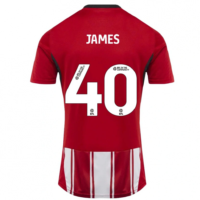 Danxen Heren Ed James #40 Rood Wit Zwart Thuisshirt Thuistenue 2025/26 T-Shirt