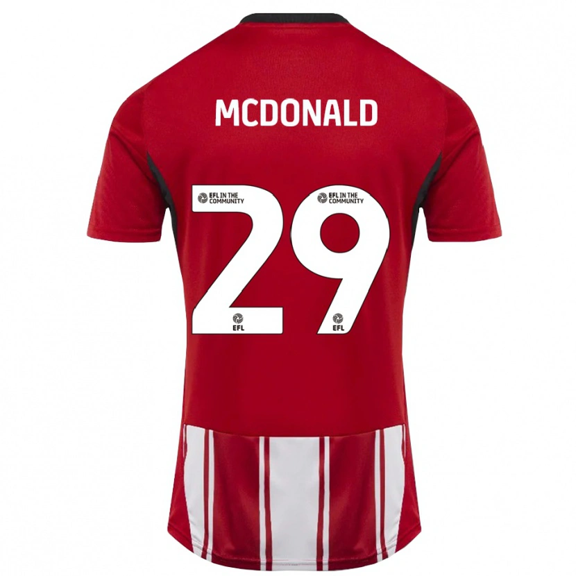 Danxen Heren Kevin Mcdonald #29 Rood Wit Zwart Thuisshirt Thuistenue 2025/26 T-Shirt