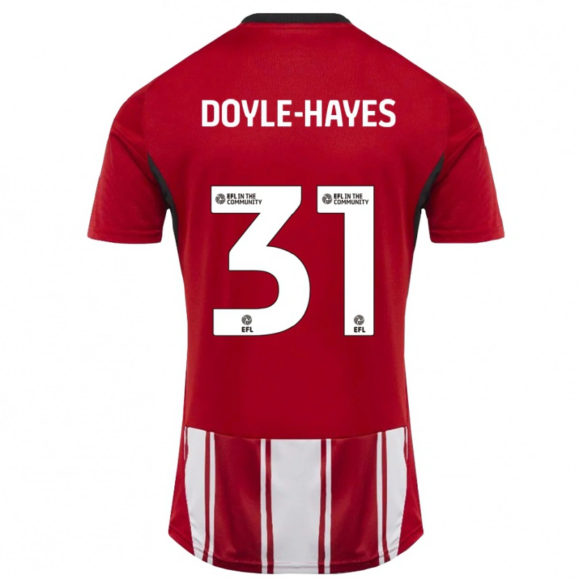 Danxen Heren Jake Doyle-Hayes #31 Rood Wit Zwart Thuisshirt Thuistenue 2025/26 T-Shirt