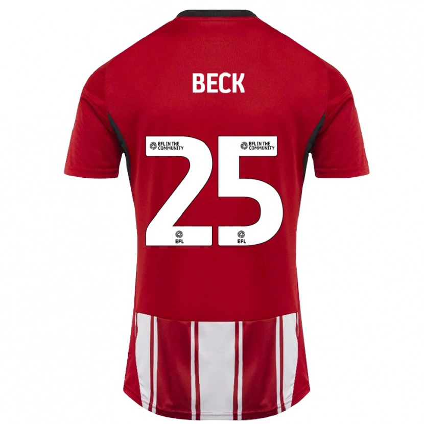 Danxen Heren Steph Beck #25 Rood Wit Zwart Thuisshirt Thuistenue 2025/26 T-Shirt