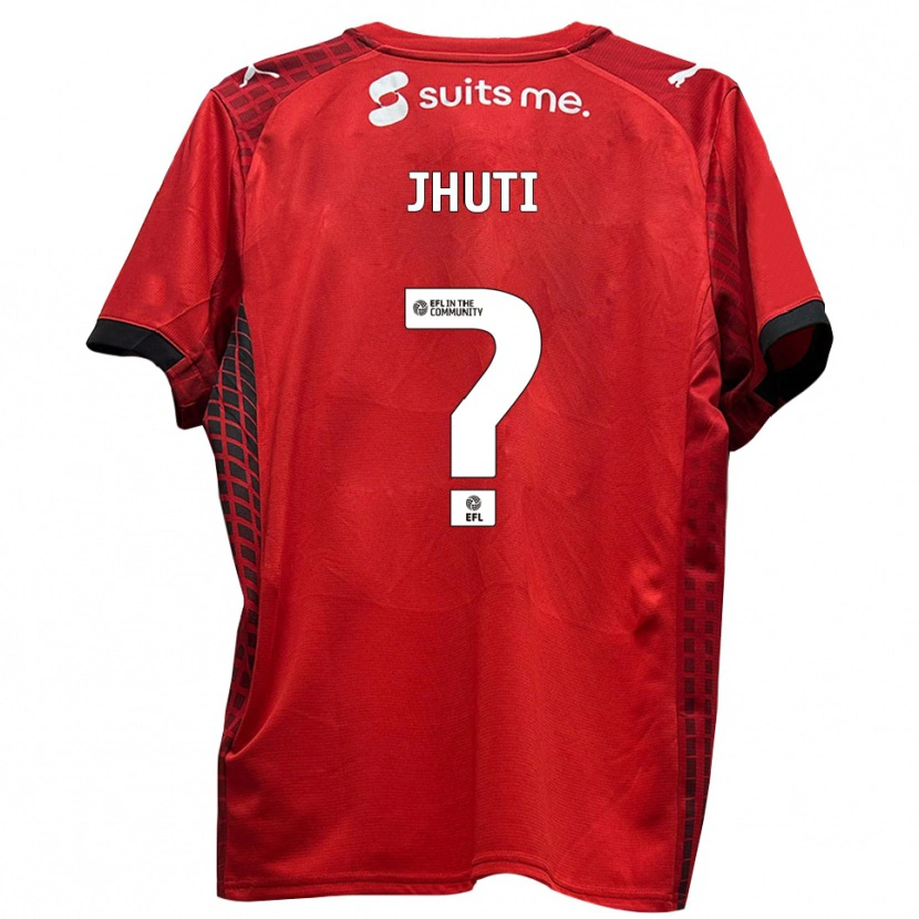 Danxen Heren Reece Jhuti #0 Rood Zwart Thuisshirt Thuistenue 2025/26 T-Shirt