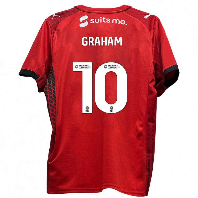 Danxen Heren Jordan Graham #10 Rood Zwart Thuisshirt Thuistenue 2025/26 T-Shirt