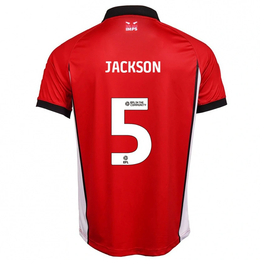 Danxen Heren Adam Jackson #5 Rood Wit Thuisshirt Thuistenue 2025/26 T-Shirt