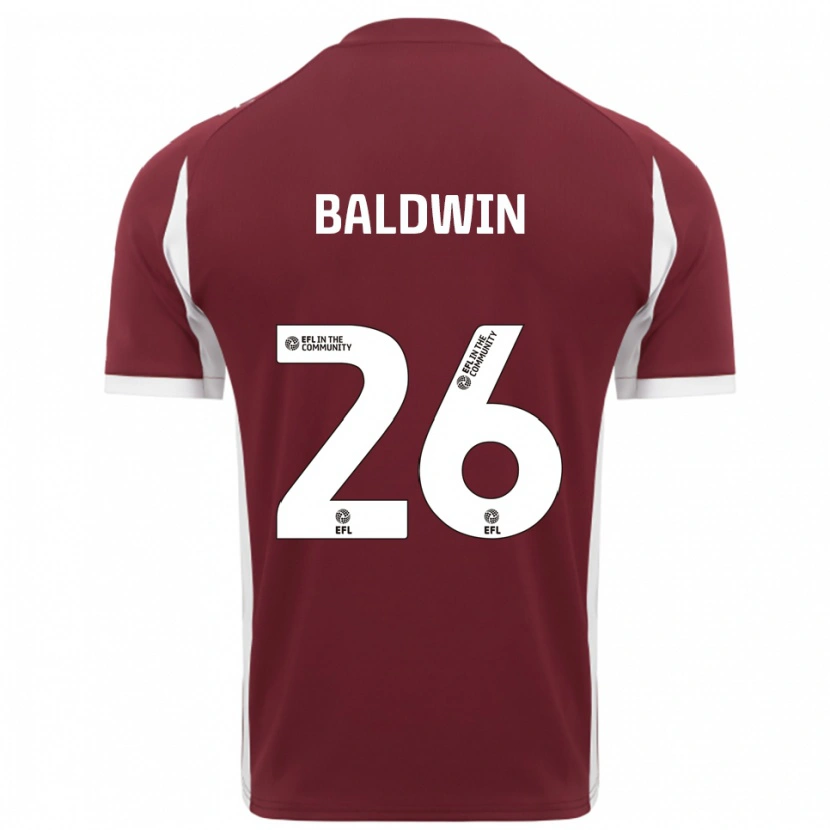 Danxen Heren Jack Baldwin #26 Bordeauxrood Wit Thuisshirt Thuistenue 2025/26 T-Shirt