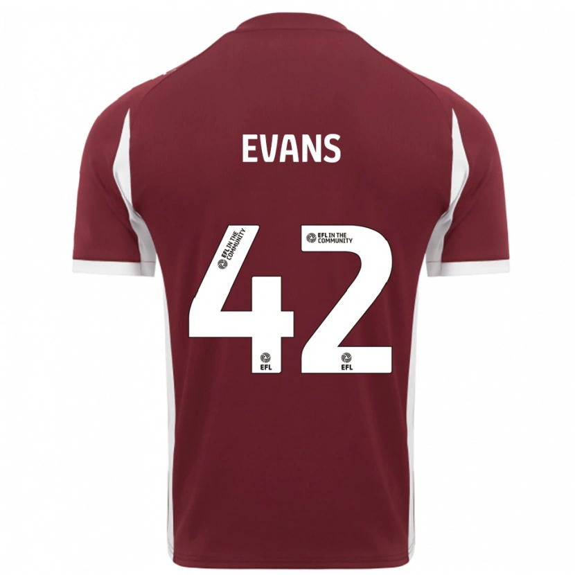 Danxen Heren Oliver Evans #42 Bordeauxrood Wit Thuisshirt Thuistenue 2025/26 T-Shirt