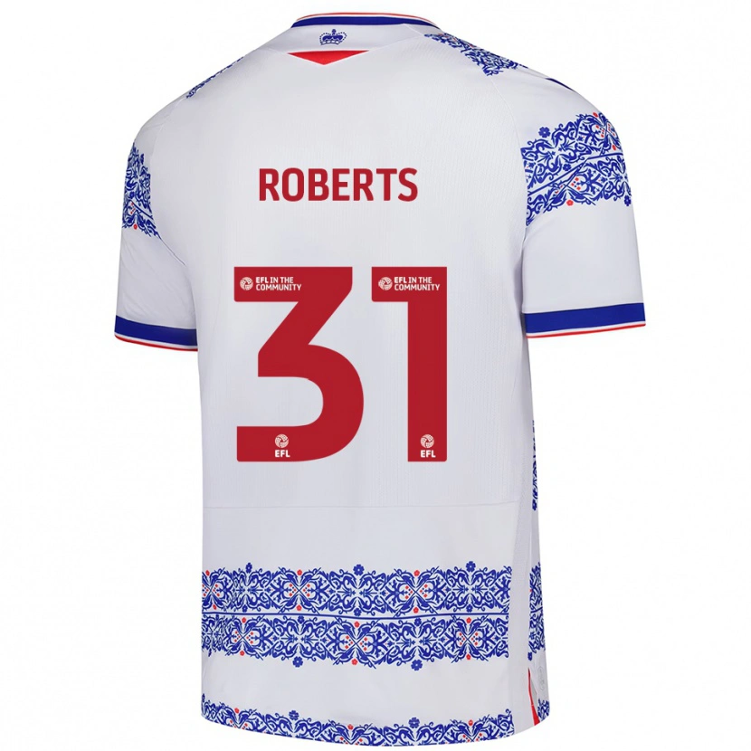 Danxen Heren Bethan Roberts #31 Wit Blauw Thuisshirt Thuistenue 2025/26 T-Shirt