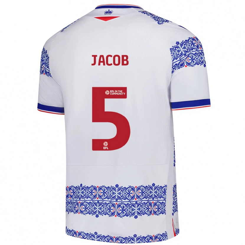 Danxen Heren Matty Jacob #5 Wit Blauw Thuisshirt Thuistenue 2025/26 T-Shirt