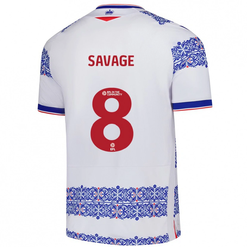 Danxen Heren Charlie Savage #8 Wit Blauw Thuisshirt Thuistenue 2025/26 T-Shirt
