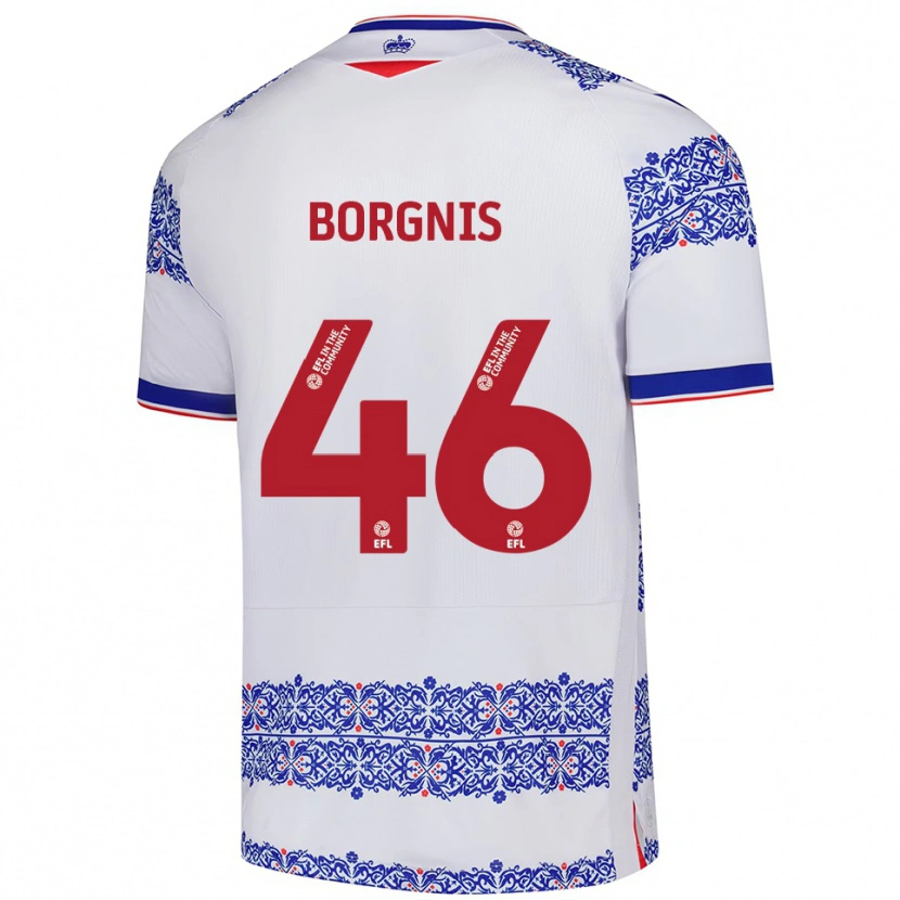 Danxen Heren Jacob Borgnis #46 Wit Blauw Thuisshirt Thuistenue 2025/26 T-Shirt