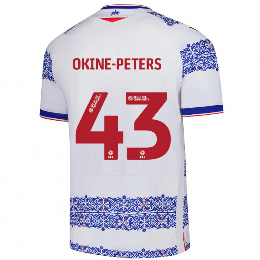 Danxen Heren Jeremiah Okine-Peters #43 Wit Blauw Thuisshirt Thuistenue 2025/26 T-Shirt