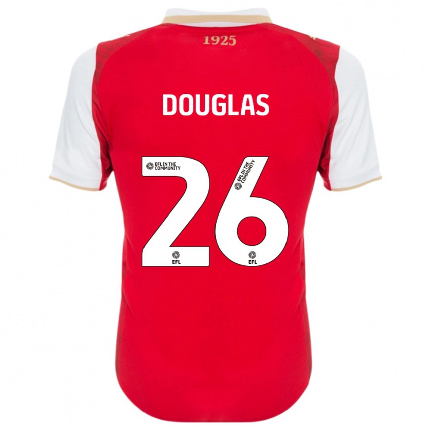 Danxen Heren Hamish Douglas #26 Rood Wit Thuisshirt Thuistenue 2025/26 T-Shirt