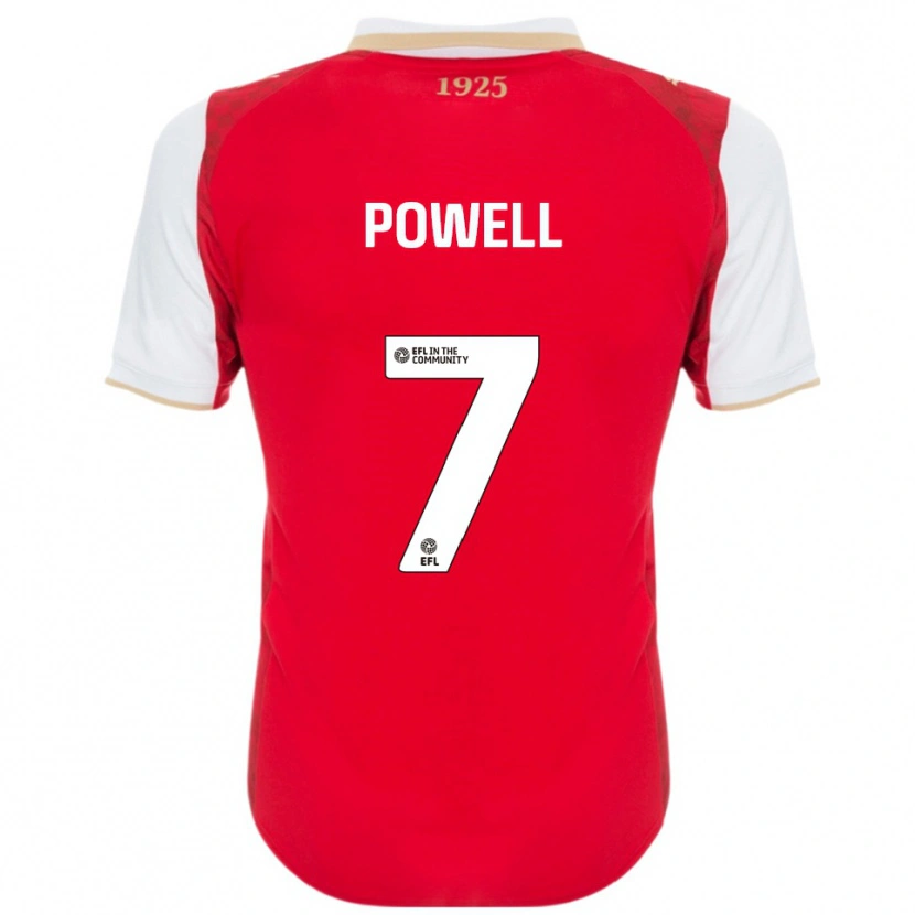 Danxen Heren Joe Powell #7 Rood Wit Thuisshirt Thuistenue 2025/26 T-Shirt