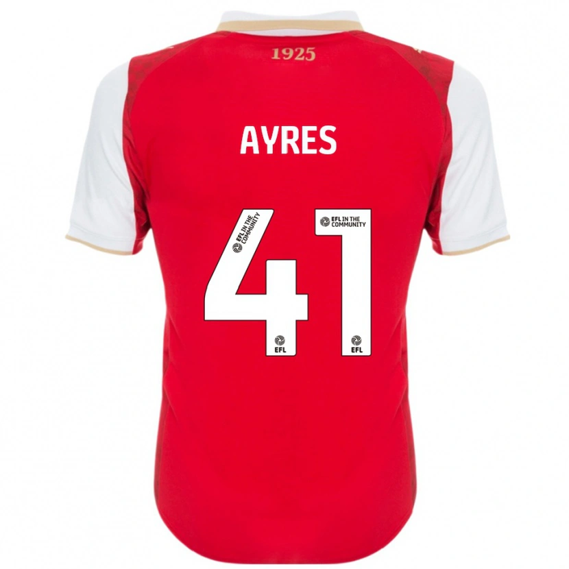 Danxen Heren Josh Ayres #41 Rood Wit Thuisshirt Thuistenue 2025/26 T-Shirt
