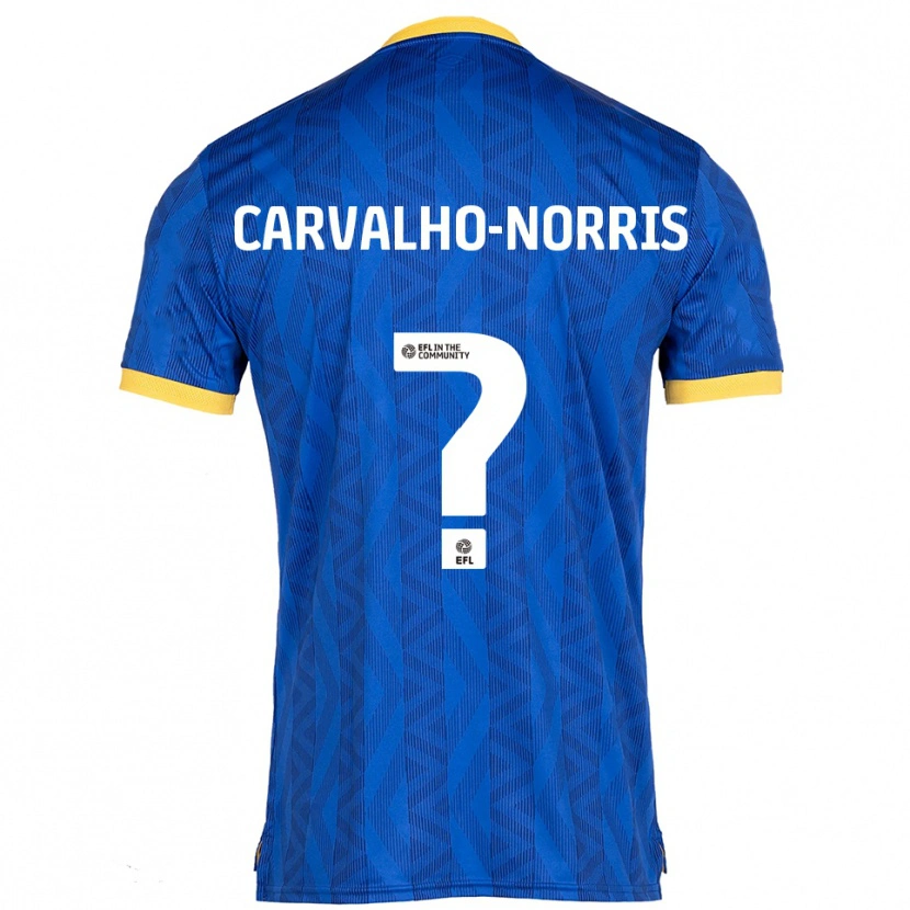 Danxen Heren Tom Carvalho-Norris #0 Marine Geel Thuisshirt Thuistenue 2025/26 T-Shirt