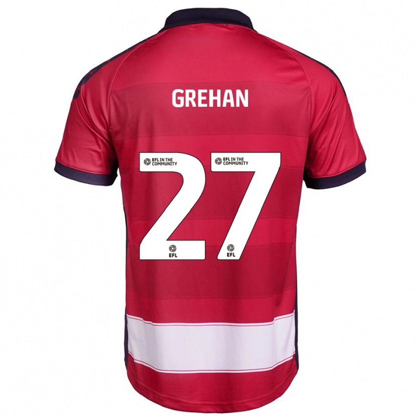 Danxen Heren Seán Grehan #27 Rood Wit Thuisshirt Thuistenue 2025/26 T-Shirt