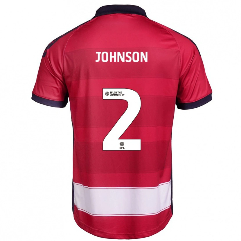 Danxen Heren Ryley Johnson #2 Rood Wit Thuisshirt Thuistenue 2025/26 T-Shirt