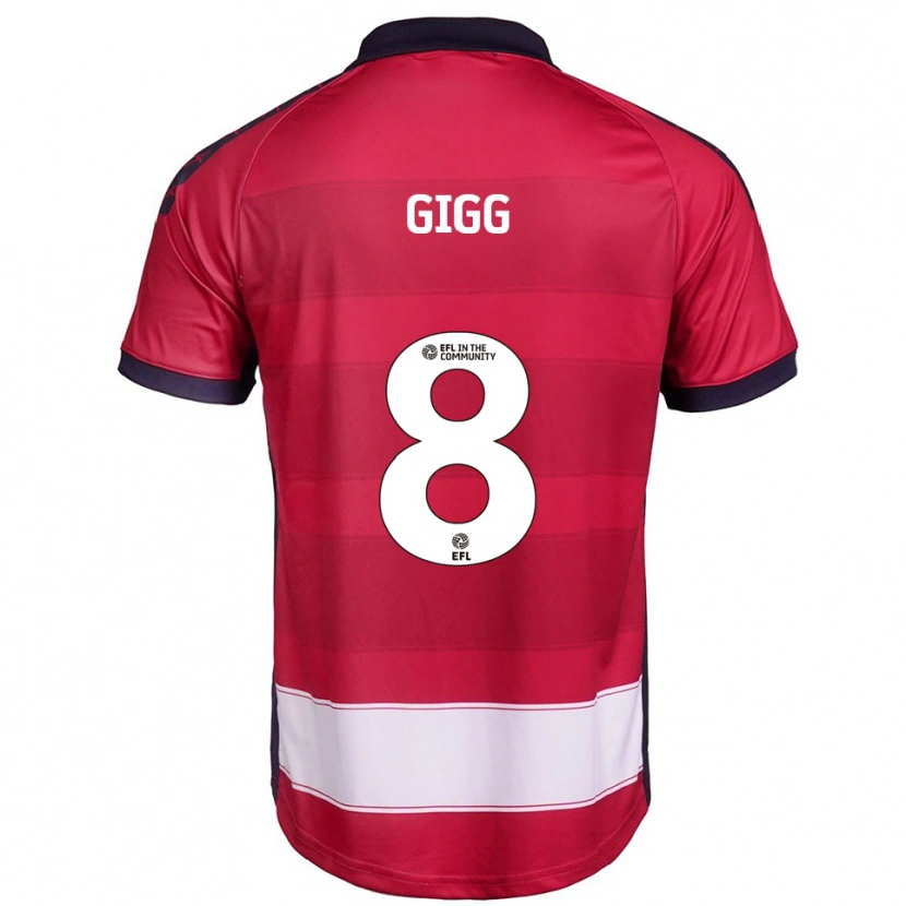 Danxen Heren Izzy Gigg #8 Rood Wit Thuisshirt Thuistenue 2025/26 T-Shirt