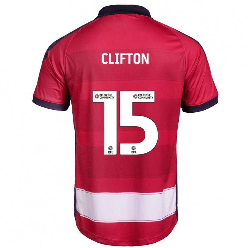 Danxen Heren Harry Clifton #15 Rood Wit Thuisshirt Thuistenue 2025/26 T-Shirt