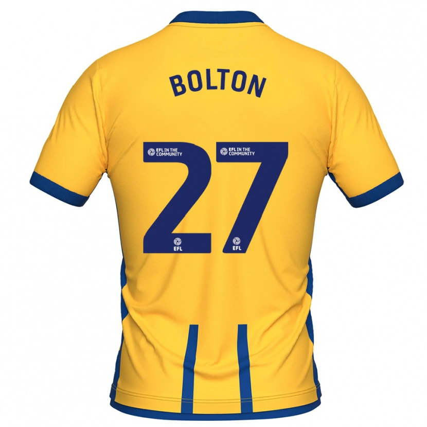 Danxen Heren Luke Bolton #27 Geel Blauw Thuisshirt Thuistenue 2025/26 T-Shirt