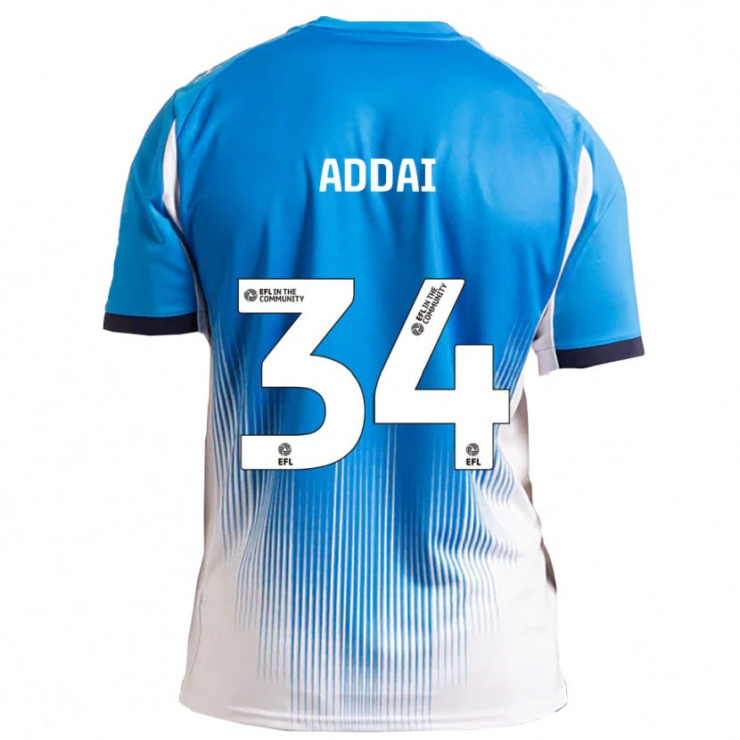 Danxen Heren Corey Addai #34 Blauw Wit Thuisshirt Thuistenue 2025/26 T-Shirt