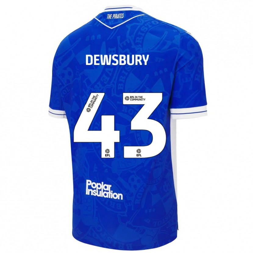 Danxen Heren Ollie Dewsbury #43 Blauw Wit Thuisshirt Thuistenue 2025/26 T-Shirt