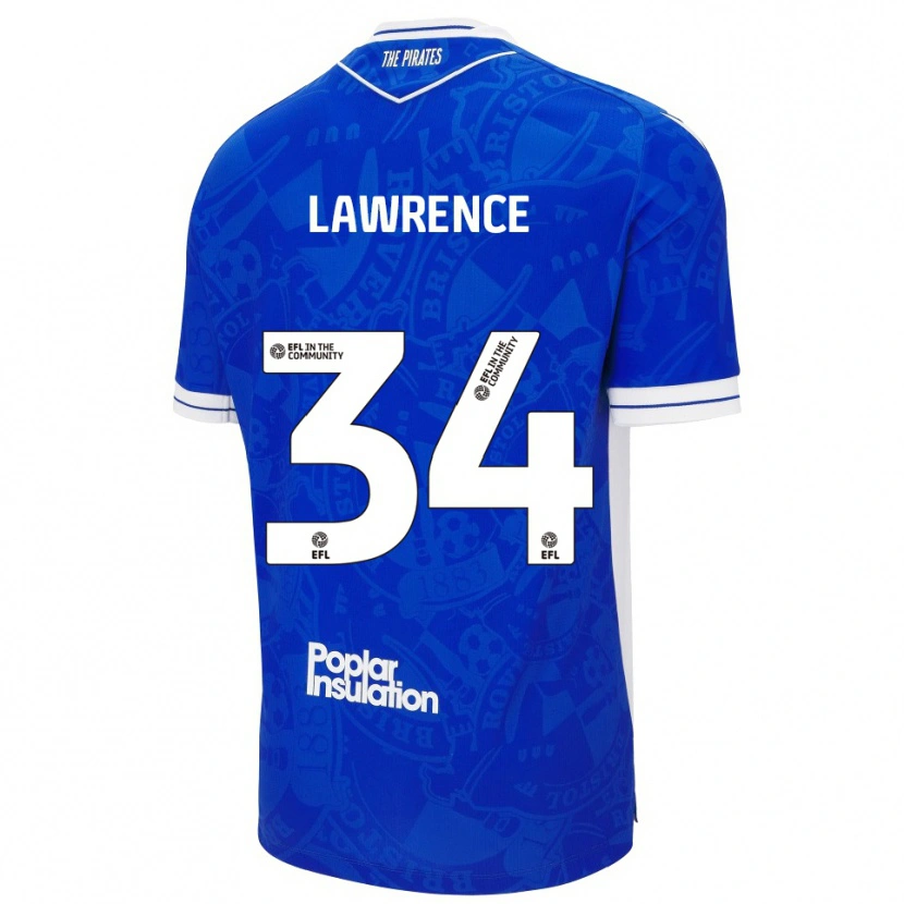Danxen Heren Jerry Lawrence #34 Blauw Wit Thuisshirt Thuistenue 2025/26 T-Shirt