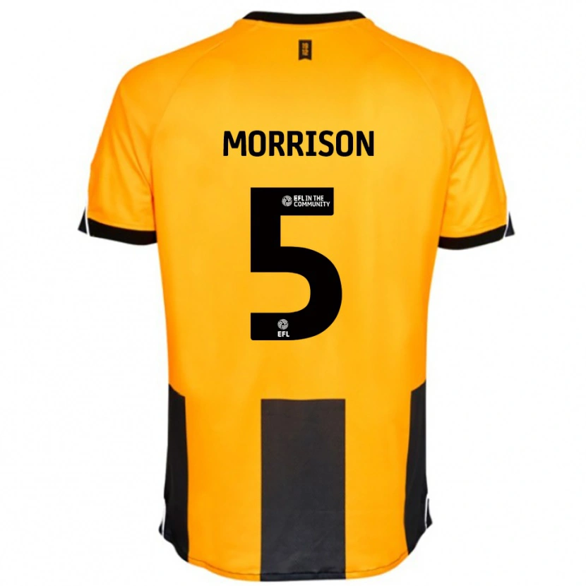 Danxen Heren Michael Morrison #5 Oranje Zwart Thuisshirt Thuistenue 2025/26 T-Shirt