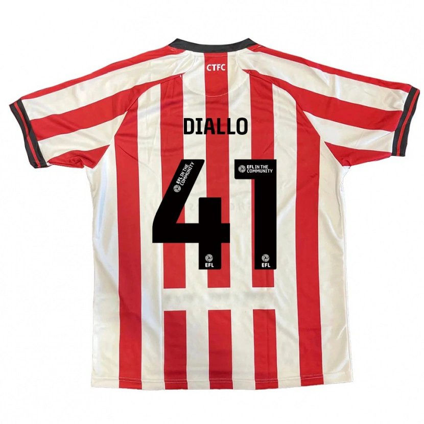Danxen Heren Mamadou Diallo #41 Rood Wit Zwart Thuisshirt Thuistenue 2025/26 T-Shirt