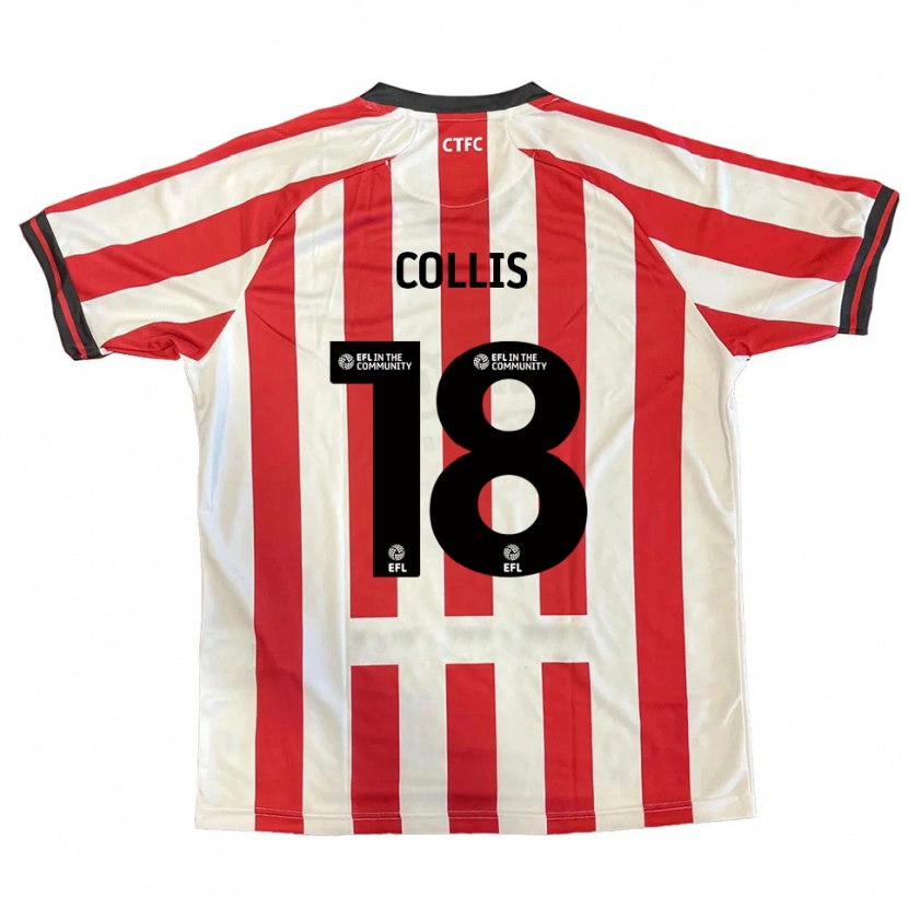 Danxen Heren Maisy Collis #18 Rood Wit Zwart Thuisshirt Thuistenue 2025/26 T-Shirt
