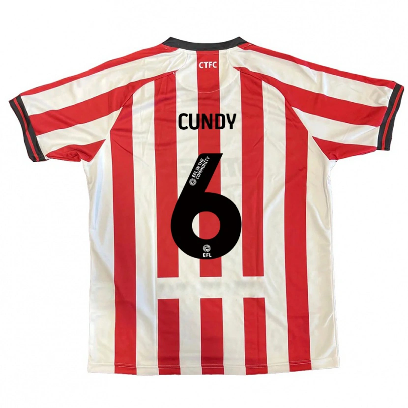 Danxen Heren Robbie Cundy #6 Rood Wit Zwart Thuisshirt Thuistenue 2025/26 T-Shirt