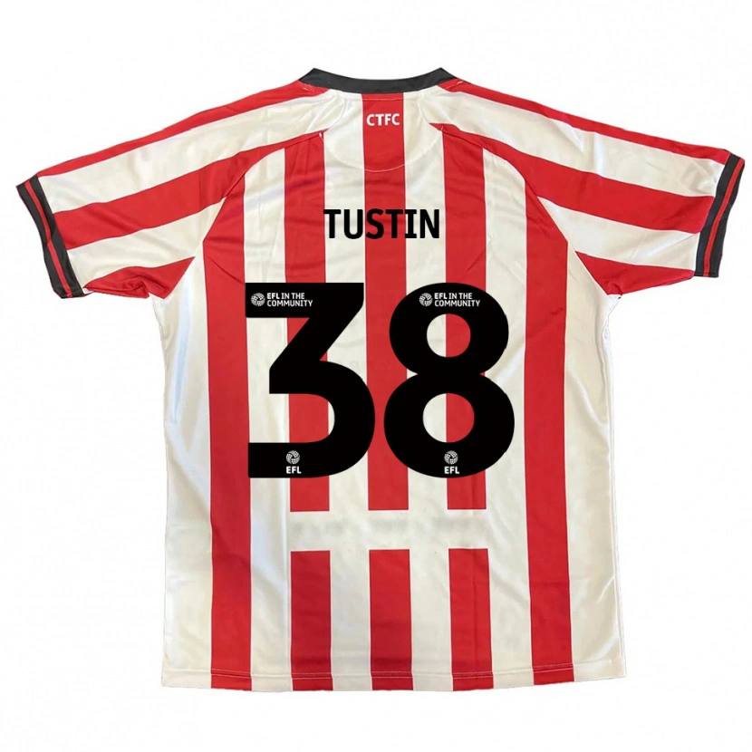 Danxen Heren Harry Tustin #38 Rood Wit Zwart Thuisshirt Thuistenue 2025/26 T-Shirt